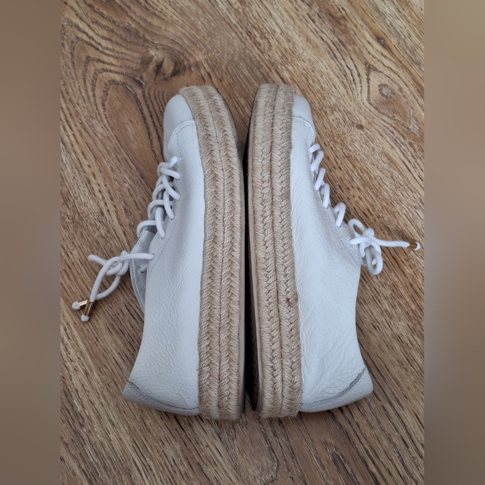 Via Mia White Leather Espadrille Sneakers- 6 - Picture 6 of 8